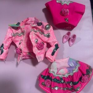 PAINT N DAZZLE BARBIE 1993 PINK SILVER TRIM Full Outfit Vintage Barbie Doll